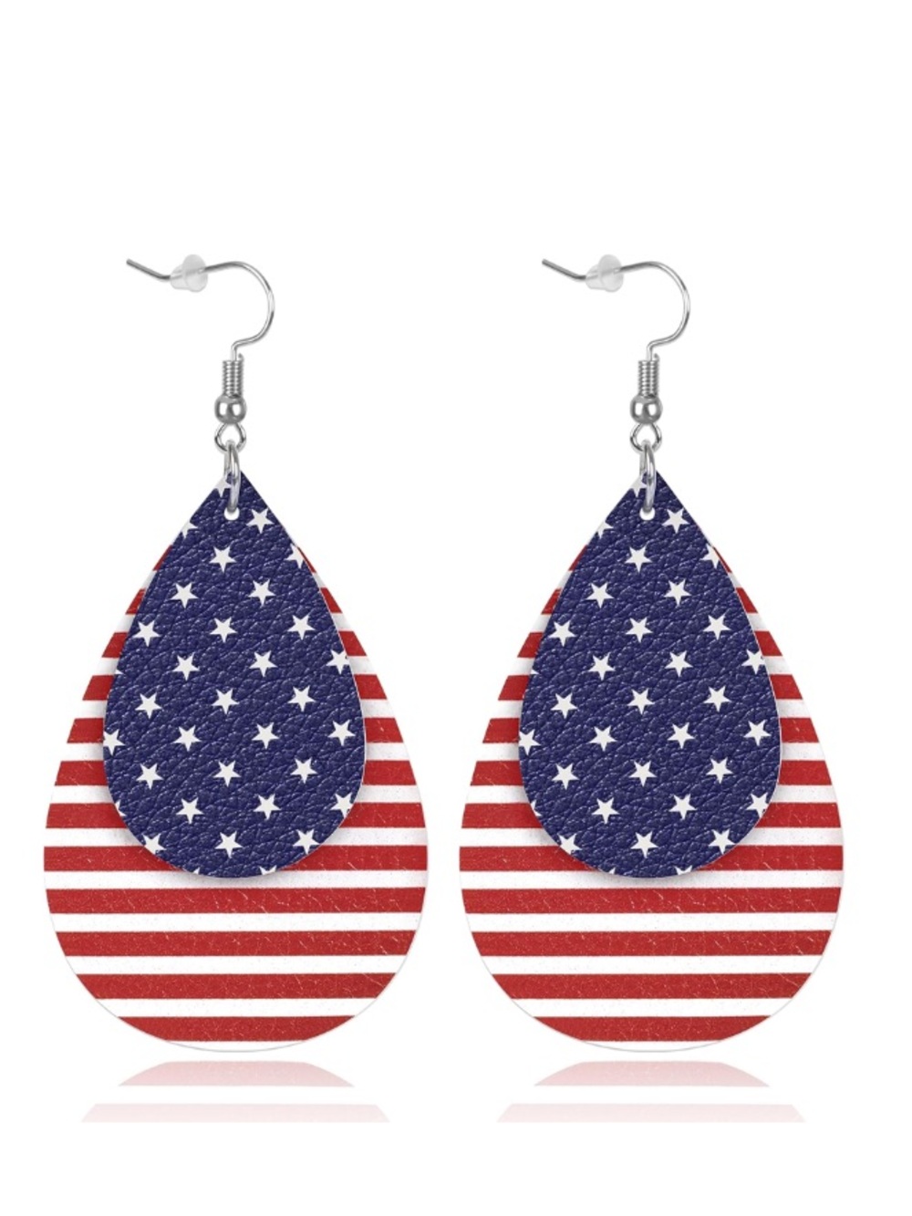 NWT No Label American Flag Teardrop Earrings Set